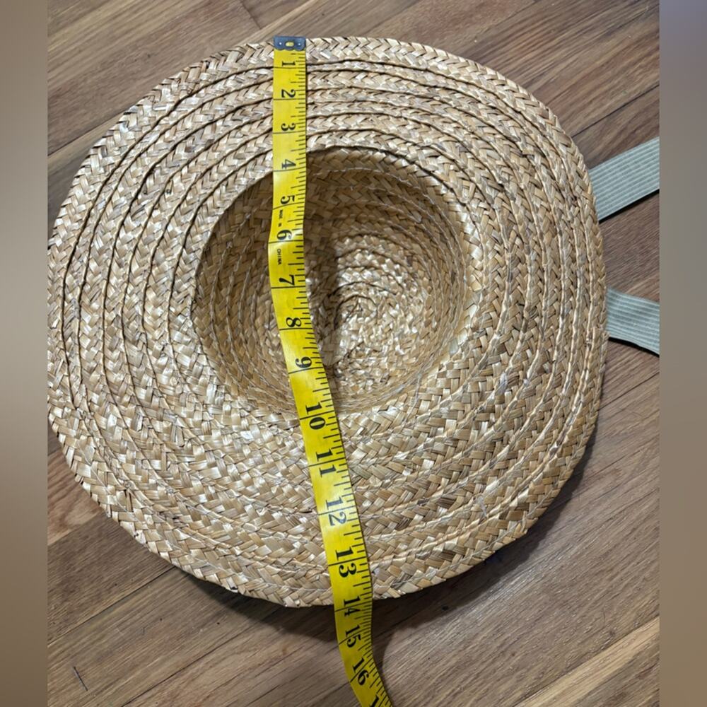 Cottagecore straw hat with floral and ribbon trim - Picture 7 of 11